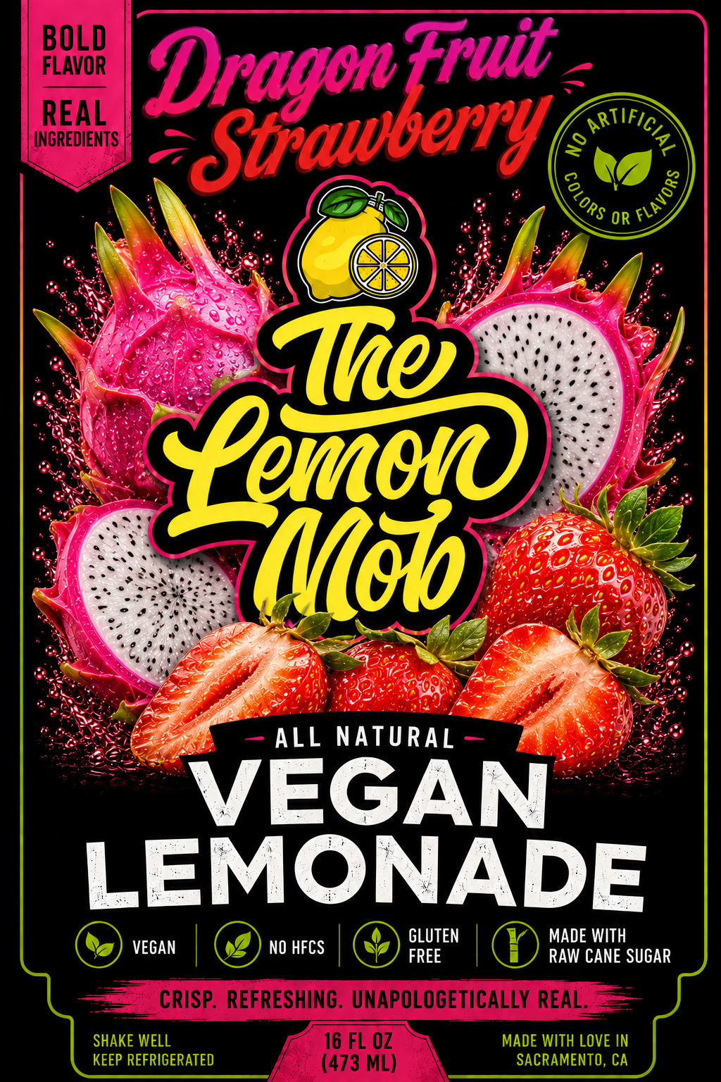 Dragon Fruit Strawberry Lemonade